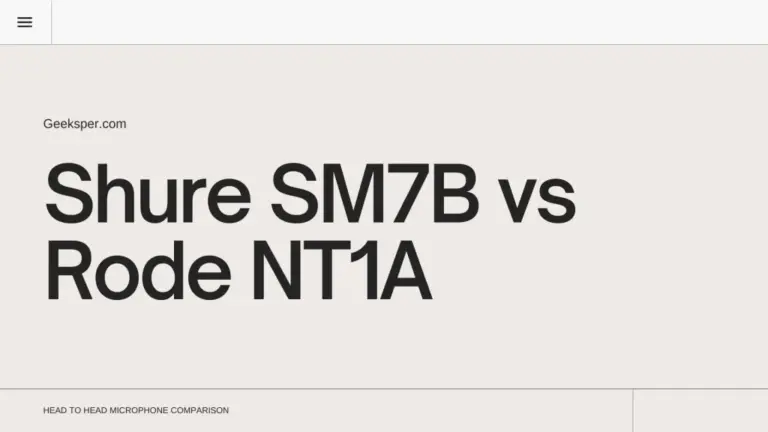 Shure SM7B vs Rode NT1A