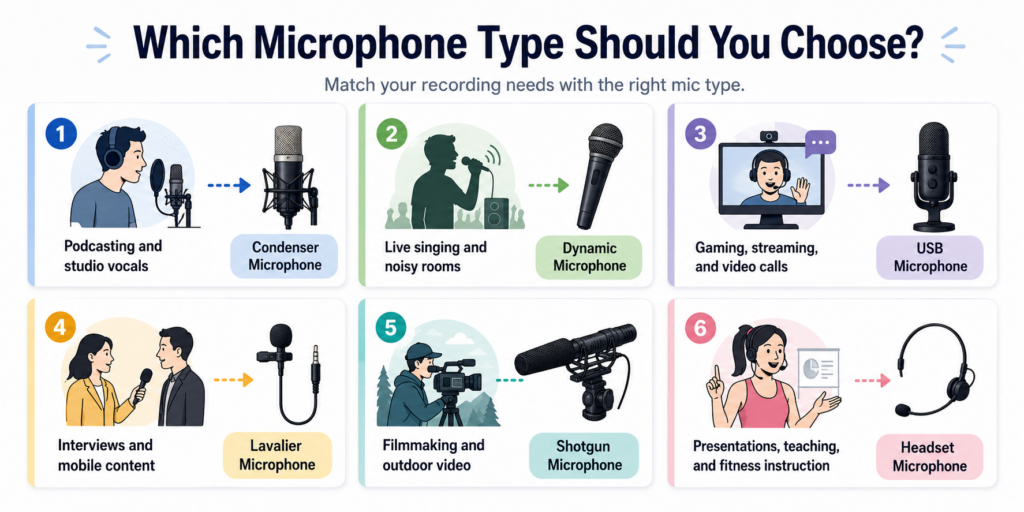 Types of Microphones: Meaning, Uses, Pros, Cons, and Best Choice